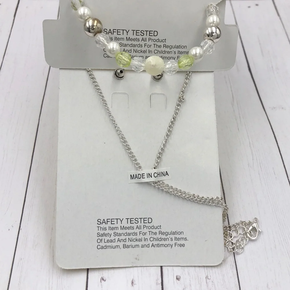 🌼 Girls Dragonfly Necklace & Bracelet Set